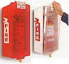 Plastic Fire Extinguisher Cabinet with Pull/Break Panel & Padlock